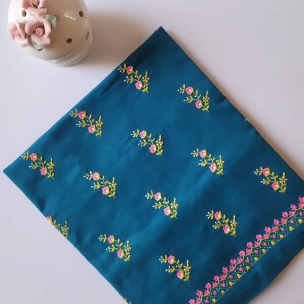Dreamy Dark Teal Ensemble Breezy Fabric with Delicate Flora & Fauna Embroidery Soft Lawn - Unstitched - 2 Piece