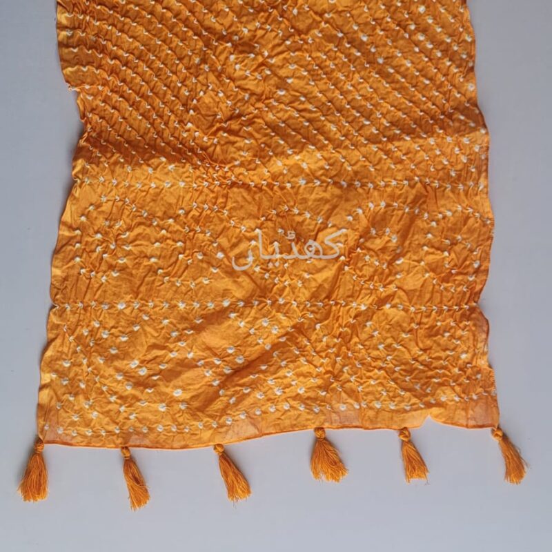 hand-knotted-chunri-stole-orange-colour-pure-lawn-grace-kd00004