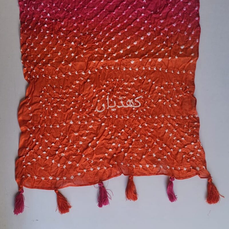 chunri-stole-hand-knotted-dual-tone-pink-orange-lawn