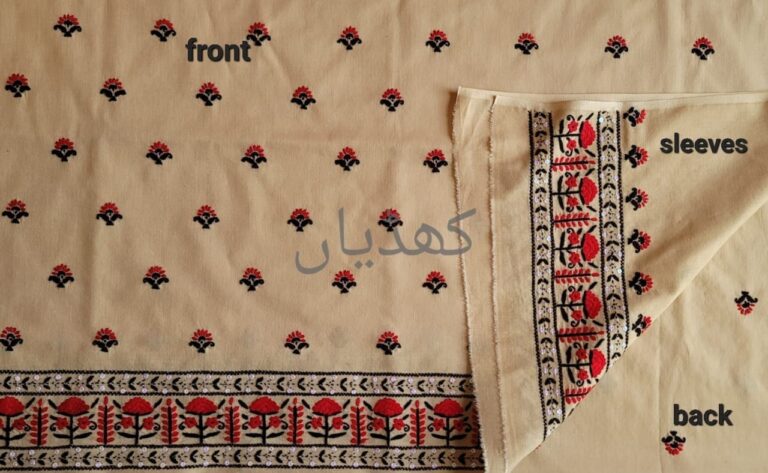 golden-beige-lawn-2-piece-unstitched-suit-hand-embroidered-black-red-motifs-front-khaddian-rk00042