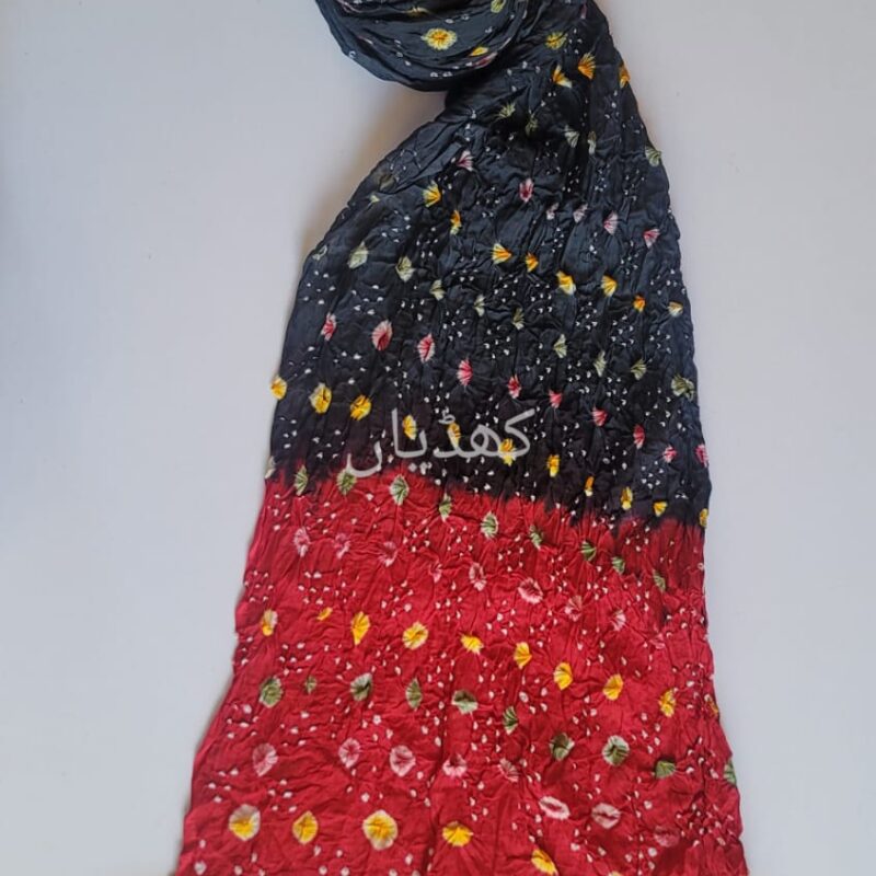 multicolored-hand-knotted-chunri-dupatta-pure-lawn-kd00013-Bahawalpur Pakistan