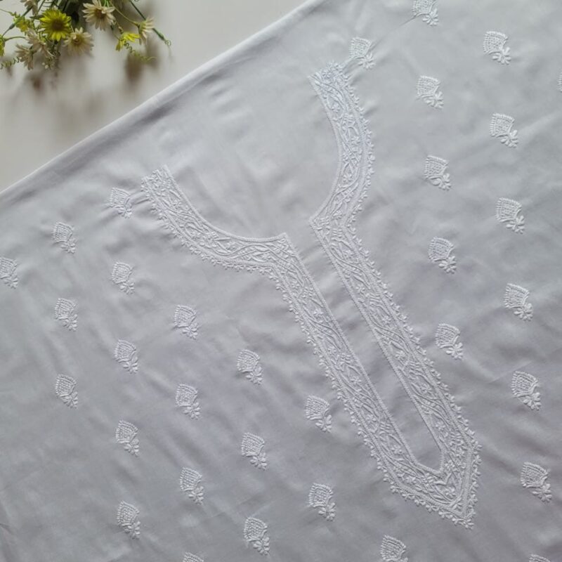unstitched-hand-embroidered-white-lawn-shirt-dyeable-KS00012-khaddian-Pakistan
