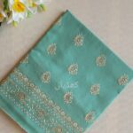 Mint green hand-embroidered unstitched 2-piece lawn suit