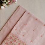 Sand pink lawn suit with peach hand embroidery