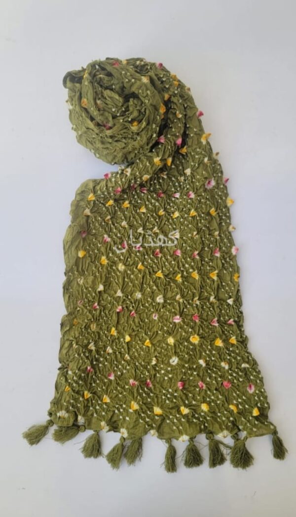 lime-green-hand-knotted-chunri-dupatta-with-chunky-tassels-pure-lawn-traditional-elegance-pakistan