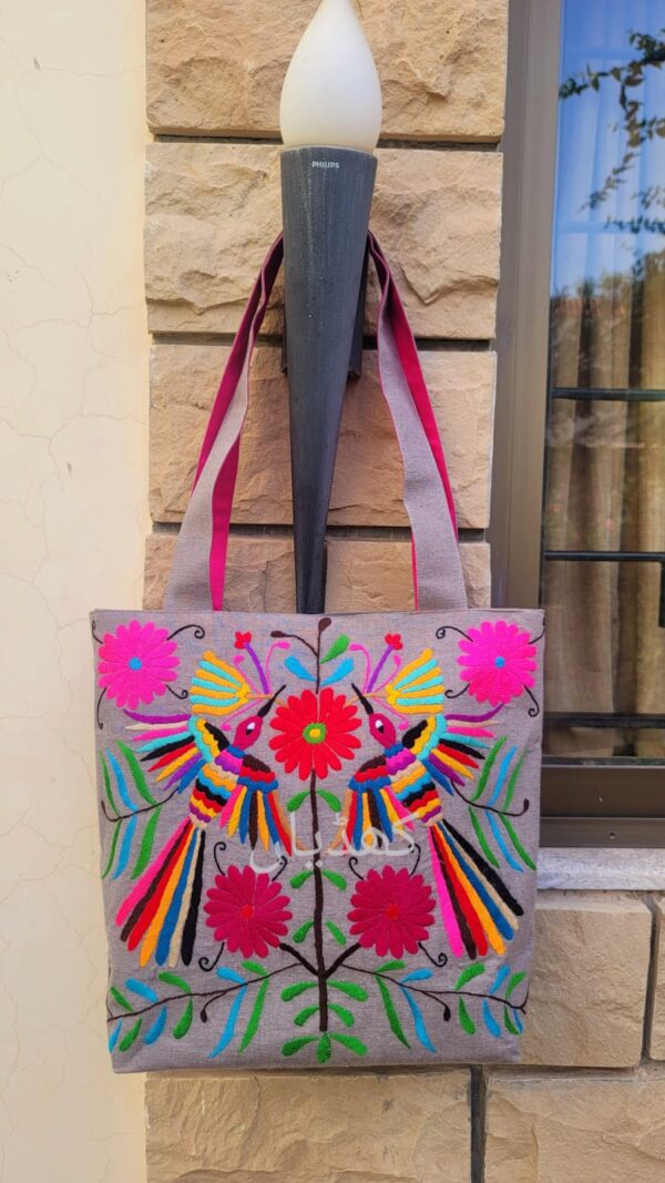 bird-of-paradise-tote-bag-hand-embroidered-fabric-bag-pakistan-rk00076-khaddian-bahawalpur-Pakistan
