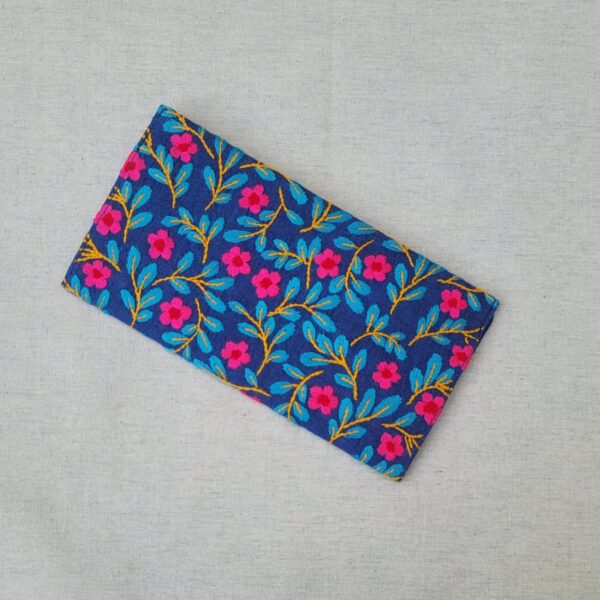 Hand Embroidered Floral Wallet in Turquoise Shrubs | Premium Handmade Wallet from Pakistan