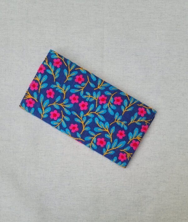 Hand Embroidered Floral Wallet in Turquoise Shrubs | Premium Handmade Wallet from Pakistan