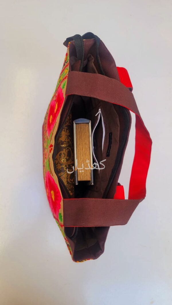 Ethnic Dream Tote Bag for Women Hand Embroidered Artisan Crafted Bag in Pakistan - Image 3