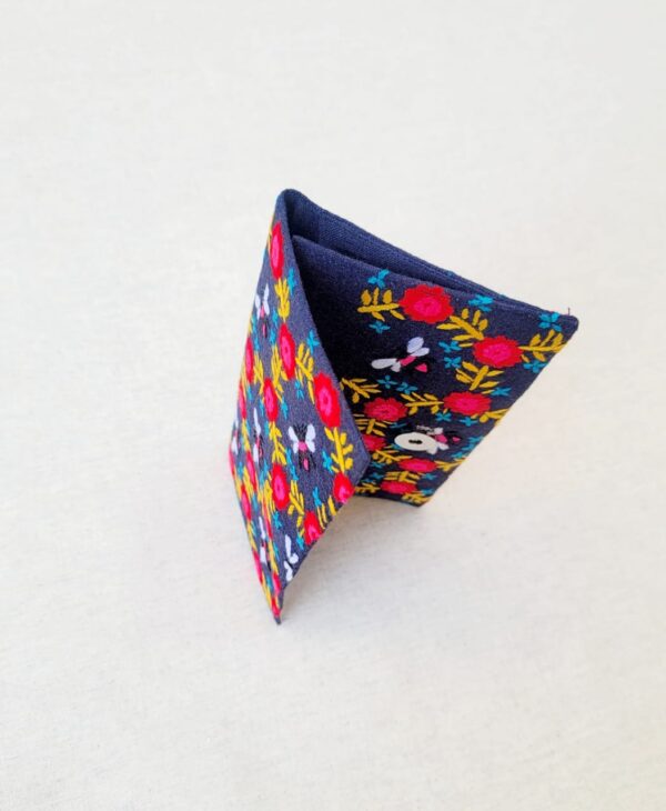 Midnight Garden Hand Embroidered Wallet for Women | Elegant Handmade Wallet from Pakistan - Image 3