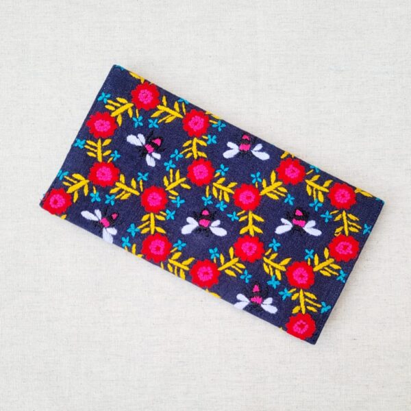 Midnight Garden Hand Embroidered Wallet for Women | Elegant Handmade Wallet from Pakistan