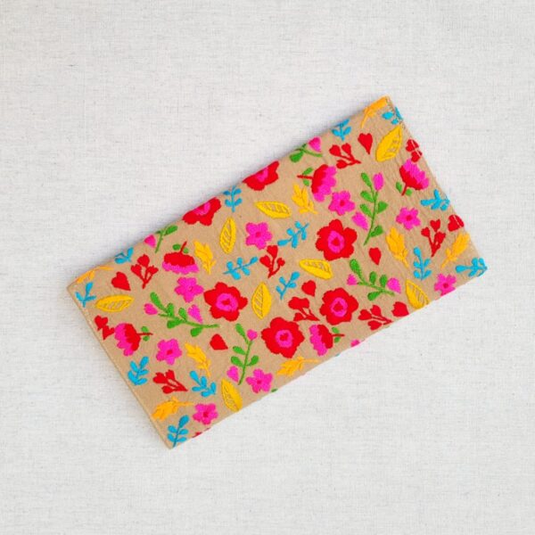 Summer Blossom Hand Embroidered Wallet for Women | Handmade Floral Wallet from Pakistan