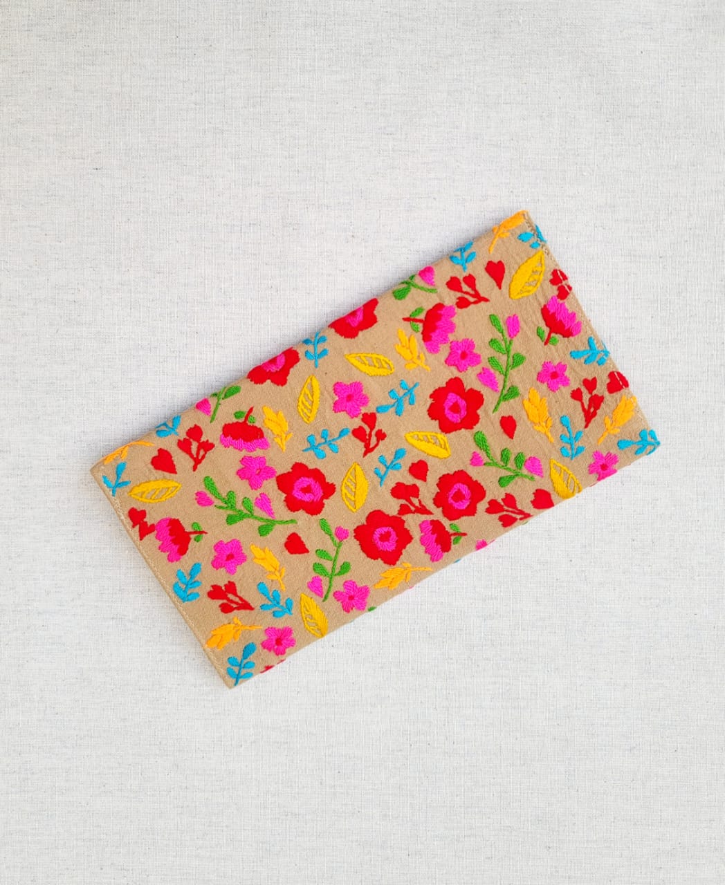 Summer Blossom Hand Embroidered Wallet for Women | Handmade Floral Wallet from Pakistan