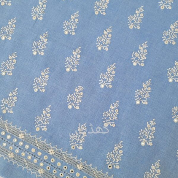 Denim Dream Tarkashi Hand Embroidered Winter Ensemble for Women 2 Piece Shirt and Trouser Cotton Outfit Pakistan