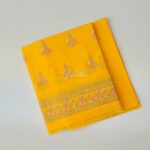 Sunny Yellow Hand Embroidered Cambric Ensemble for Women