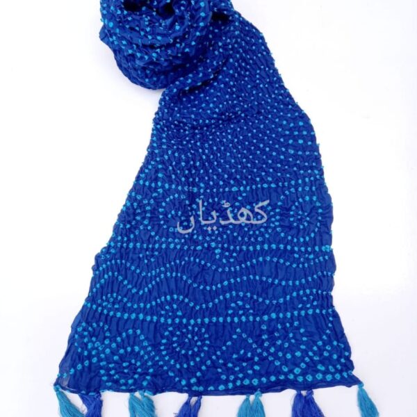 Royal Blue Chunri Dupatta Pure Lawn Hand Knotted Dupatta Pakistan