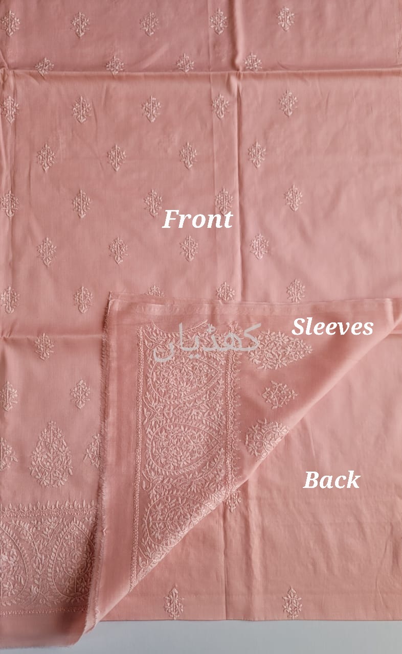 Apricot Blush Lawn Suit Pakistan Elegant Embroidered 2 Piece Unstitched Summer Collection