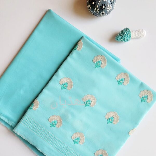 Cyan Lawn Suit Hand Embroidered 2 Piece Unstitched Summer Dress Pakistan