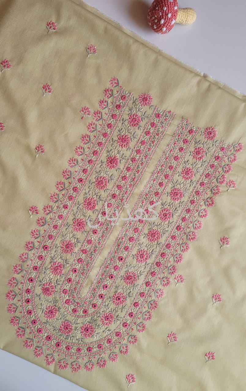Light Pistachio Green Embroidered Lawn Suit Pakistan Unstitched Shirt Trouser Summer Collection