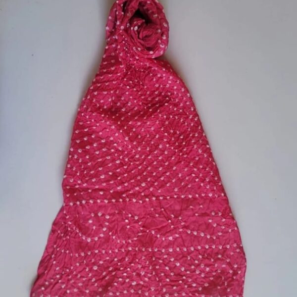 Shocking Pink Hand Knotted Chunri Dupatta in Pure Lawn 2.5 Meter Traditional Dupatta with Tassels Pakistan