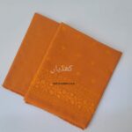 Burnished Orange hand embroidered hand woven cotton two piece unstitched suit for women in Pakistan
