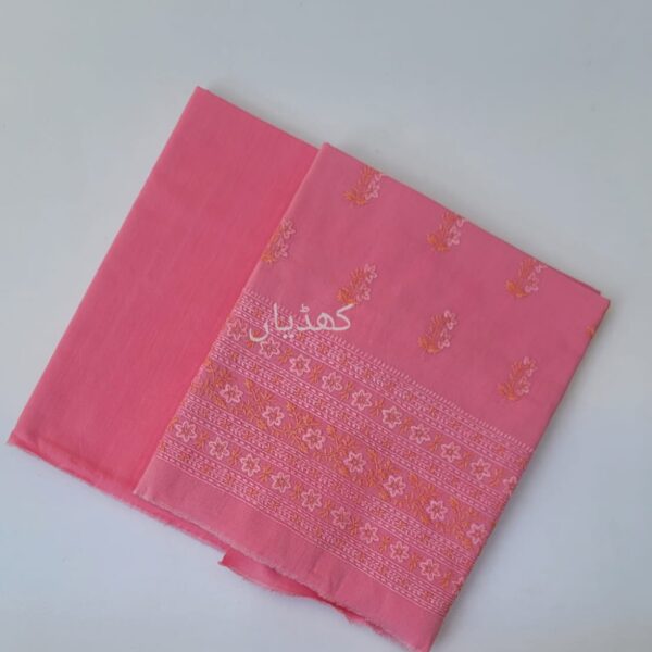 Rohi Ki Khaddian Candy Pink Hand Embroidered Hand Woven Cotton 2 Piece Unstitched Suit Pakistan