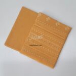 Mustard hand embroidered hand woven cotton two piece unstitched suit with Tarkashi on daman and sleeves Pakistan