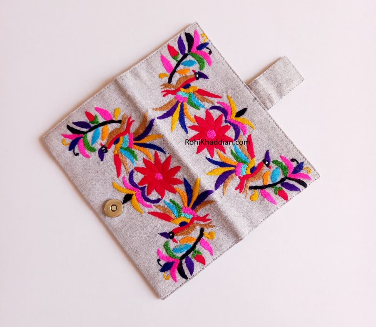 Floral Embroidered Clutch Bird Embroidery Wallet Pakistan